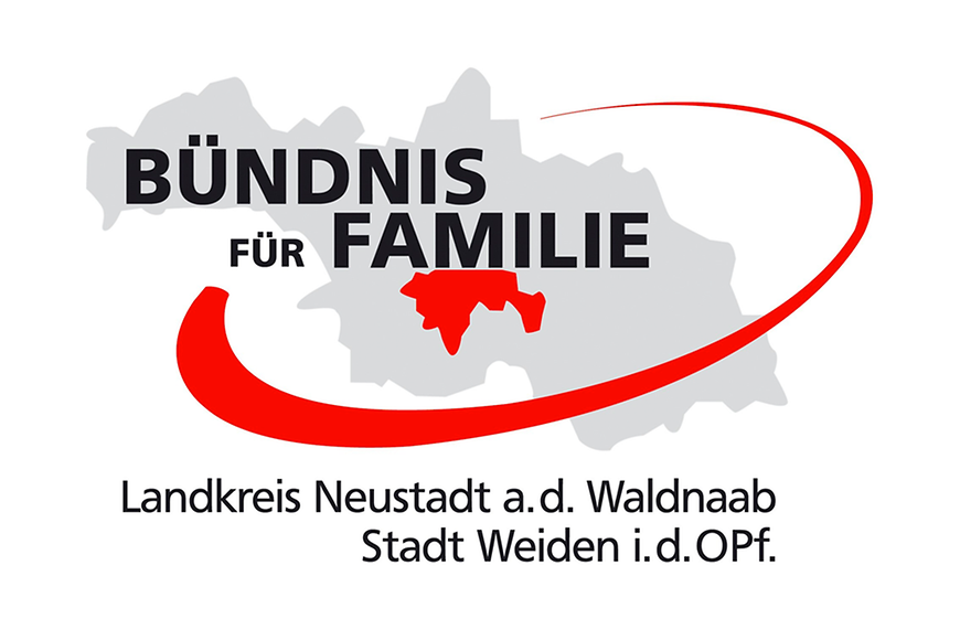 Logo mit Schriftzug "Bündnis für Familie Landkreis Neustadt a.d. Waldnaab"