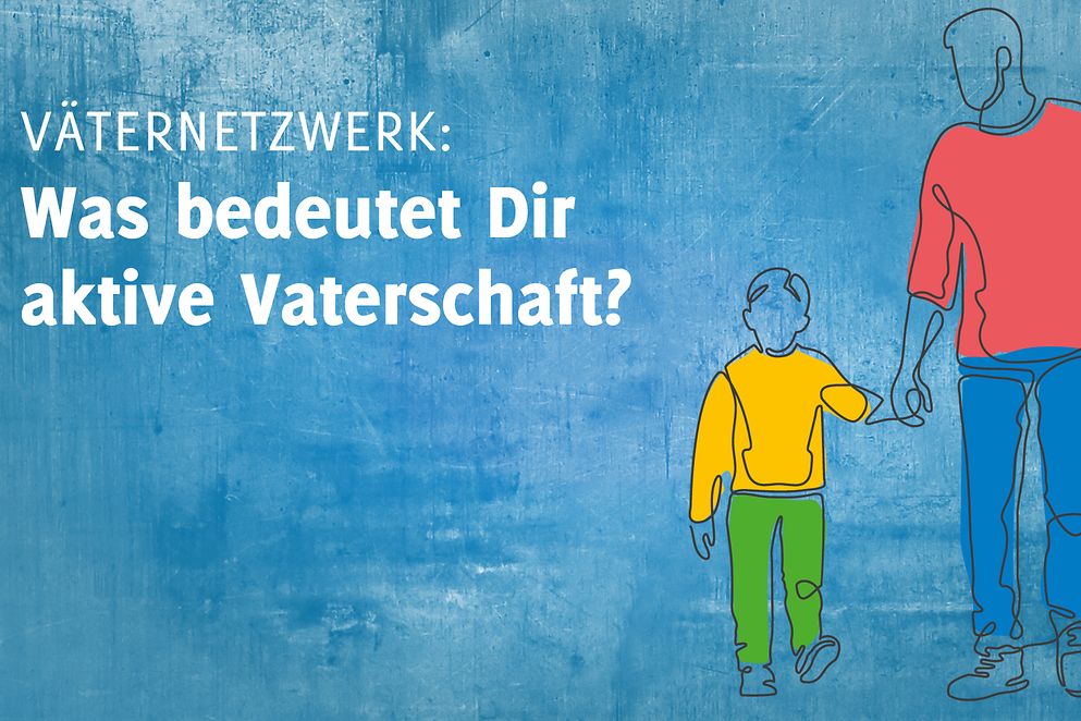 Eine Illustration zeigt Vater und Sohn 