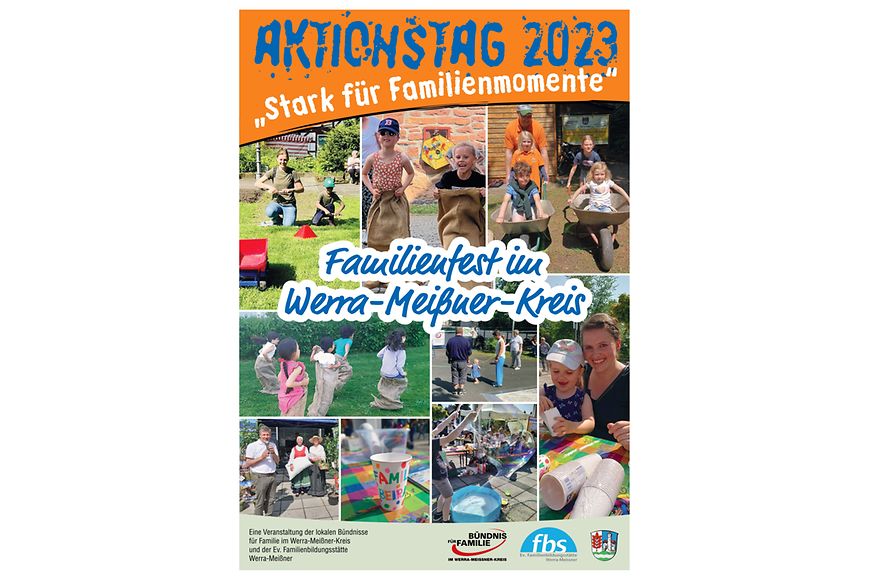 Collage mit Eindrücken der Veranstaltung zum Aktionstag für Familien des Lokalen Bündnis für Familie im Werra-Meißner-Kreis